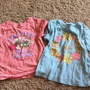 Old Navy Girls' Pink and Light Blue Graphic Short Sleeve Tees
